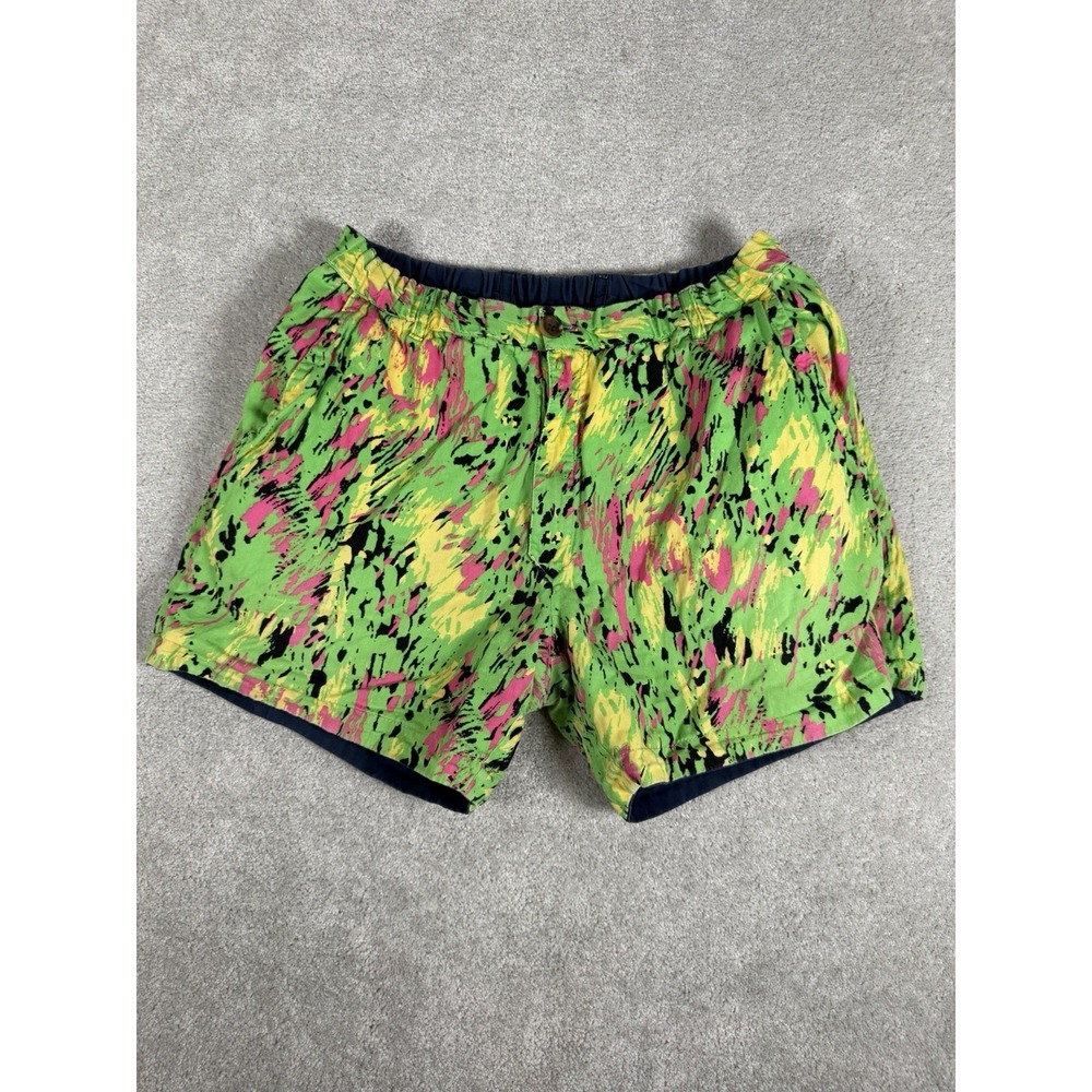 Chubbies Retro Soap Shorts Mens M Neon Canvas Chino Reversible 5" Boomshakalaka